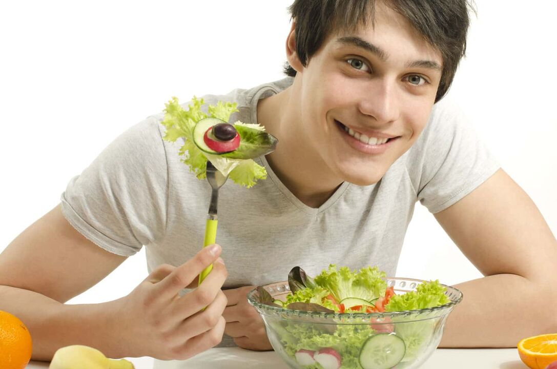 salada de legumes para um aumento natural da potência